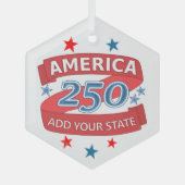 America 250 Add State 250th Anniversary Keepsake ガラスオーナメント (正面)