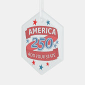 America 250 Add State 250th Anniversary Keepsake ガラスオーナメント (正面左)