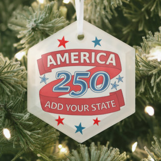 America 250 Add State 250th Anniversary Keepsake ガラスオーナメント