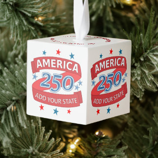America 250 Add State 250th Patriotic Keepsake キューブオーナメント