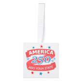 America 250 Add State 250th Patriotic Keepsake キューブオーナメント (正面)