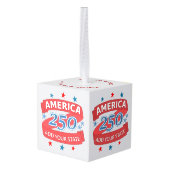 America 250 Add State 250th Patriotic Keepsake キューブオーナメント (裏面アングル)