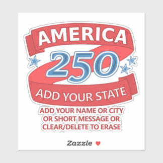 America 250 Add State And Text Patriotic Promo シール