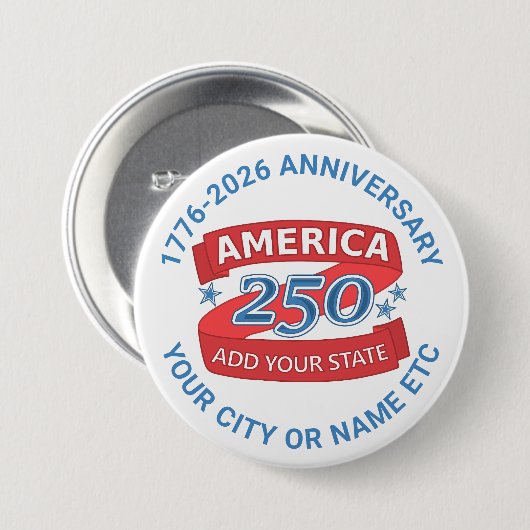 America 250 Add State Cool Anniversary Collectible 缶バッジ (正面&裏面)