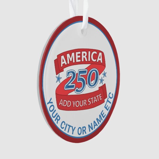 America 250 Add State Patriotic Cool Double Sided オーナメント (正面)