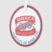 America 250 Add State Patriotic Cool Double Sided オーナメント (正面)