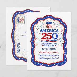America 250 Anniversary Commemorative Personalised シーズンポストカード