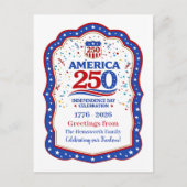 America 250 Anniversary Commemorative Personalised シーズンポストカード (正面)