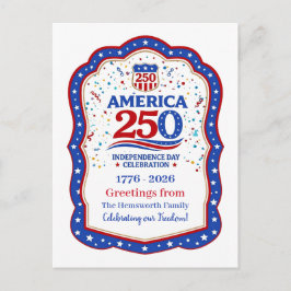 America 250 Anniversary Commemorative Personalised シーズンポストカード