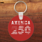 America 250 Anniversary Grunge Text Red キーホルダー (正面)