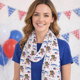 America 250 Anniversary Patriotic Chiffon   スカーフ