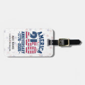 America 250 Anniversary Red & Blue Personalized ラゲッジタグ (正面横)