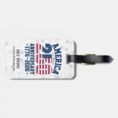 America 250 Anniversary Red & Blue Personalized ラゲッジタグ (裏面横)
