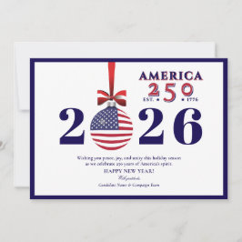 America 250 Blue Patriotic Christmas Sponsor Donor シーズンカード