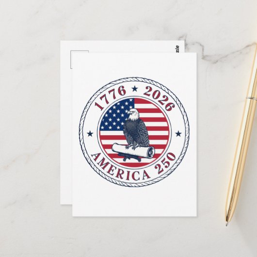 America 250 Commemorative Eagle Seal – 1776-2026  ポストカード (正面/裏面インサイチュ)