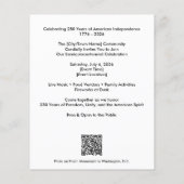 America 250 Community Fireworks WA Monument チラシ (裏面)