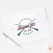 America 250 Crossed Rifles Patriotic 1776-2026 スクエアシール (封筒)