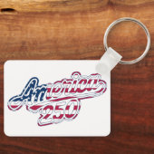 America 250 Flag Script Semiquincentennial Design キーホルダー (正面)