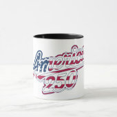 America 250 Flag Script Semiquincentennial Design マグカップ (中央)