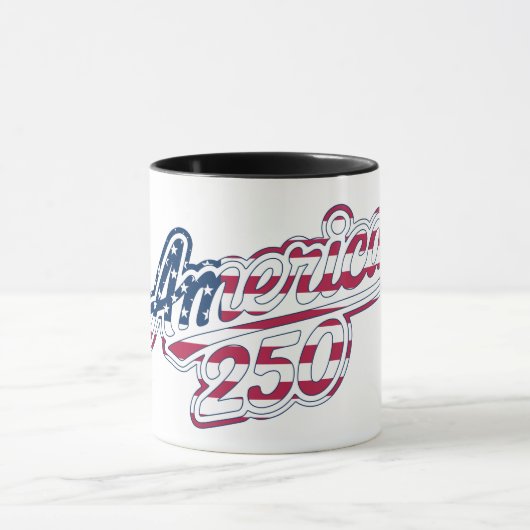 America 250 Flag Script Semiquincentennial Design マグカップ (中央)