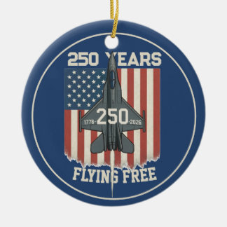 America 250 Flying Free Ornament Patriotic Jet 177 セラミックオーナメント