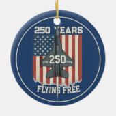 America 250 Flying Free Ornament Patriotic Jet 177 セラミックオーナメント (裏面)