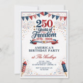 America 250 Freedoms Birthday Party 招待状 (正面)