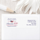 America 250 Land of Free Home Brave Blue Patriotic ラベル (インサイチュ)