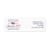 America 250 Land of Free Home Brave Blue Patriotic ラベル (正面)