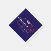 America 250 Land of Free Home Brave Patriotic Blue スタンダードカクテルナプキン (角)