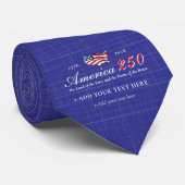 America 250 Land of Free Home Brave Patriotic Blue ネクタイ (ロール)