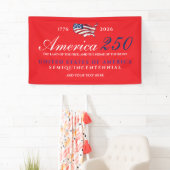 America 250 Land of Free Home Brave Patriotic Red 横断幕 (インサイチュ)