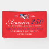 America 250 Land of Free Home Brave Patriotic Red 横断幕 (横)