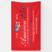 America 250 Land of Free Home Brave Patriotic Red 横断幕 (縦)