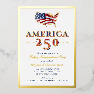 America 250 Map Semiquincentennial Patriotic Blue 箔シーズンカード