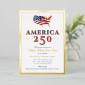 America 250 Map Semiquincentennial Patriotic Blue 箔シーズンカード (立ち正面)