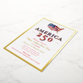 America 250 Map Semiquincentennial Patriotic Red 箔シーズンカード (回転した状態)