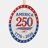 America 250 Ornament 1776–2026 Patriotic Keepsake セラミックオーナメント (右)