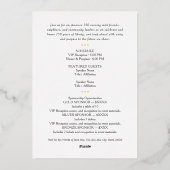 America 250 Patriotic Anniversary Fundraising Gala 箔招待状 (裏面)