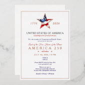 America 250 Patriotic Anniversary Fundraising Gala 箔招待状 (正面/裏面)