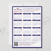 America 250 Patriotic Blue 2026 Calendar Keepsake (正面)