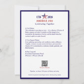 America 250 Patriotic Blue 2026 Calendar Keepsake (裏面)