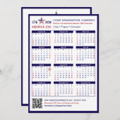 America 250 Patriotic Blue 2026 Calendar Keepsake (正面/裏面)