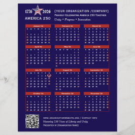 America 250 Patriotic Blue 2026 Calendar Keepsake チラシ