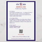 America 250 Patriotic Blue 2026 Calendar Keepsake チラシ (裏面)