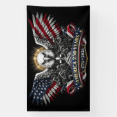 America 250 Patriotic Eagle and Military Tribute  横断幕 (縦)