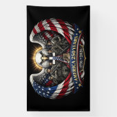 America 250 Patriotic Eagle and Military Tribute 横断幕 (縦)