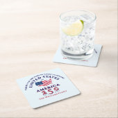 America 250 Patriotic family Photo Keepsake Gift スクエアペーパーコースター (インサイチュ)
