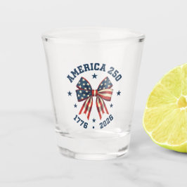 America 250 Patriotic Flag Bow Anniversary Design ショットグラス
