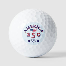 America 250 Patriotic Golf Ball Custom Monogram ゴルフボール